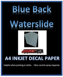Blue INKJET Water Slide Decal Paper - Custom White Decal Printing Film A4
