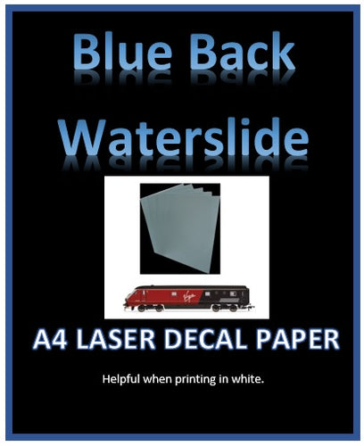 Blue LASER Water Slide Decal Paper - Custom White Decal Printing Film A4
