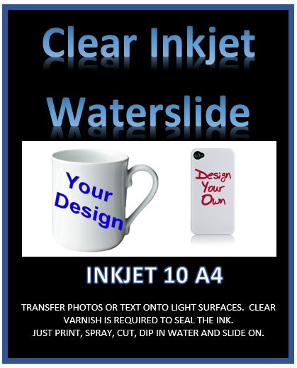 Clear Inkjet Waterslide Decal Paper Shop - Print your own water transfers