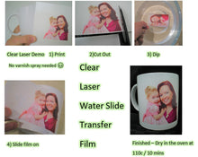 how to use laser water slide transfer paper CLEAR