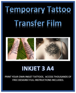Print Your Own Temporary Tattoos - INKJET | LASER A4 Blank Tattoo Papers
